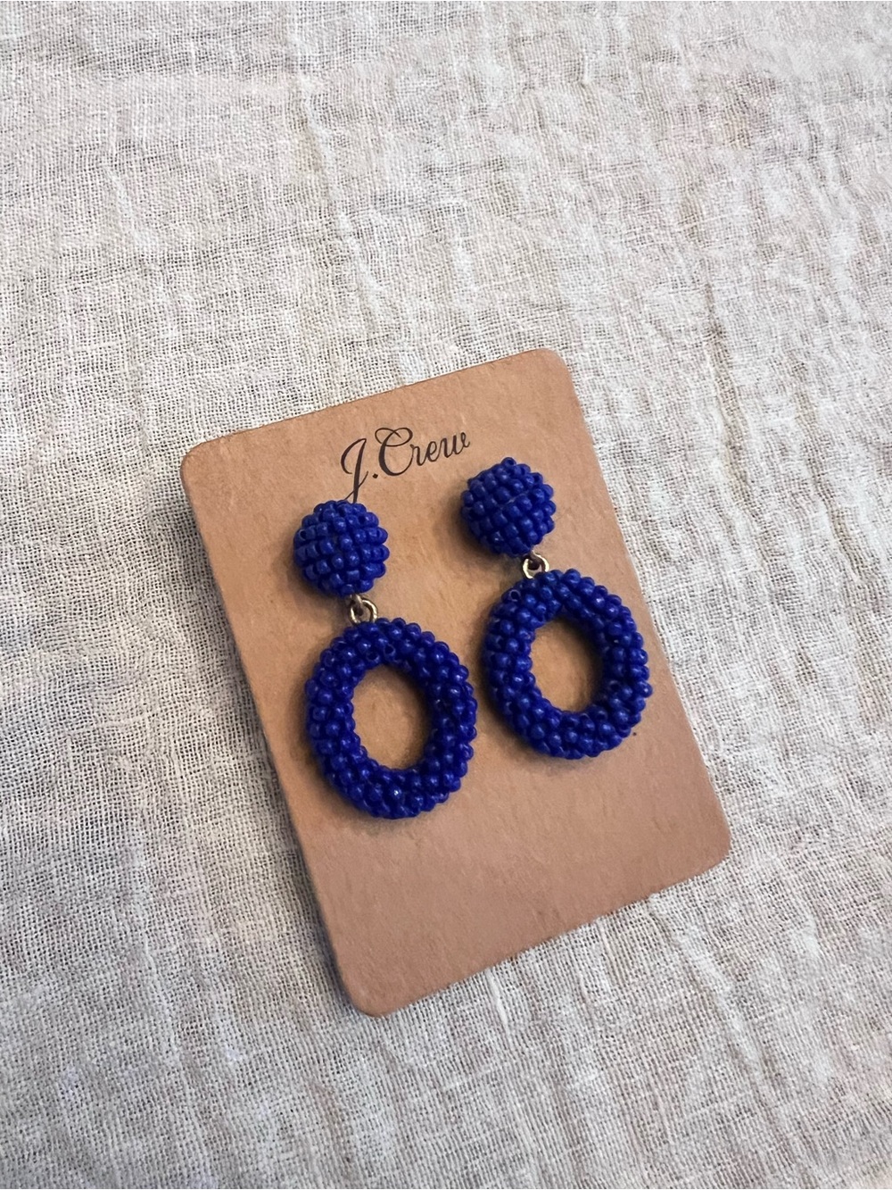 J.Crew Royal Blue Beaded Drop Earrings NWT